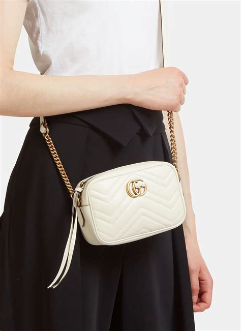 gucci white gg marmont matelassé mini bag|gucci marmont small matelasse bag.